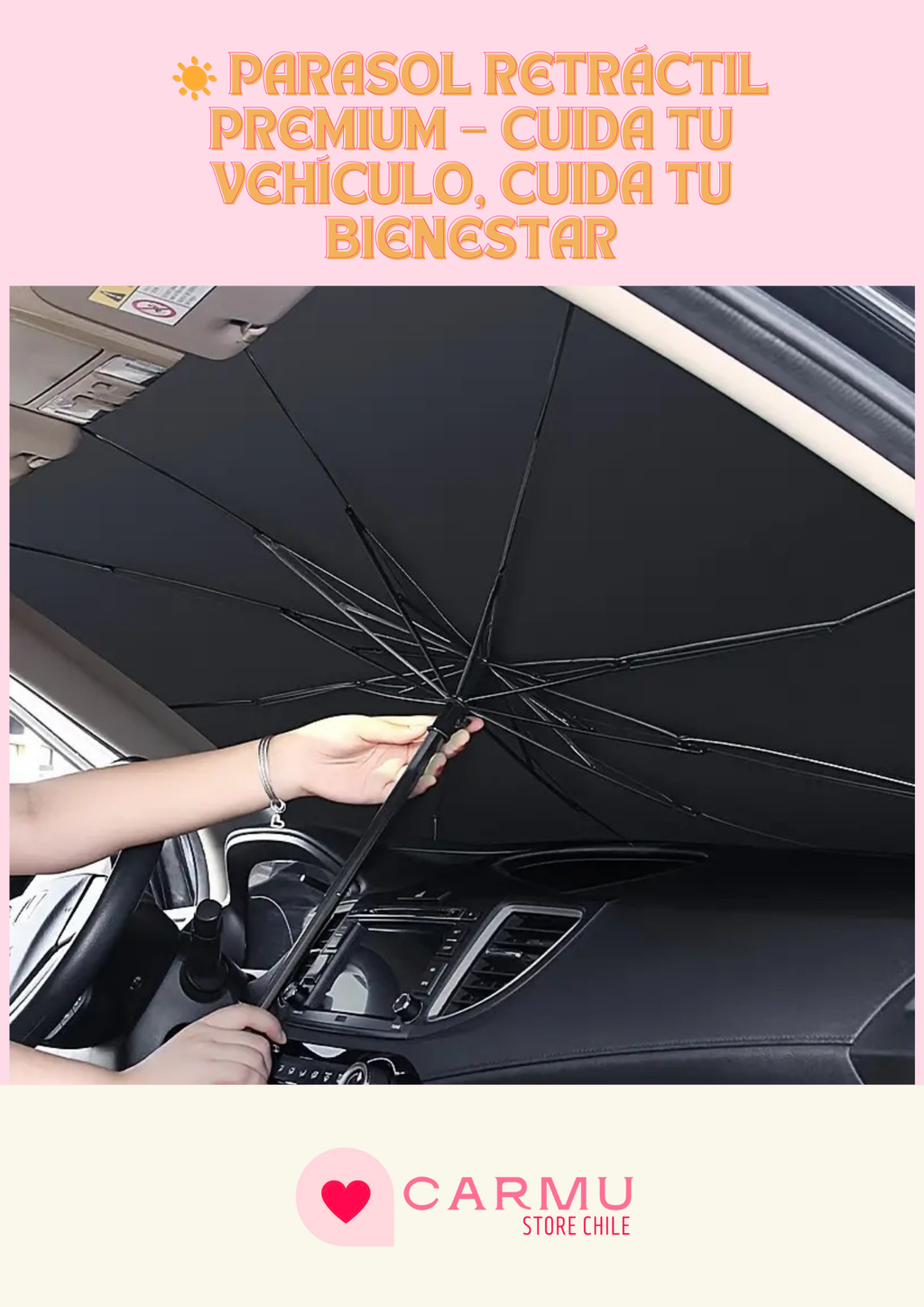 ☀️ PARASOL RETRÁCTIL PREMIUM – Cuida tu vehículo, cuida tu bienestar