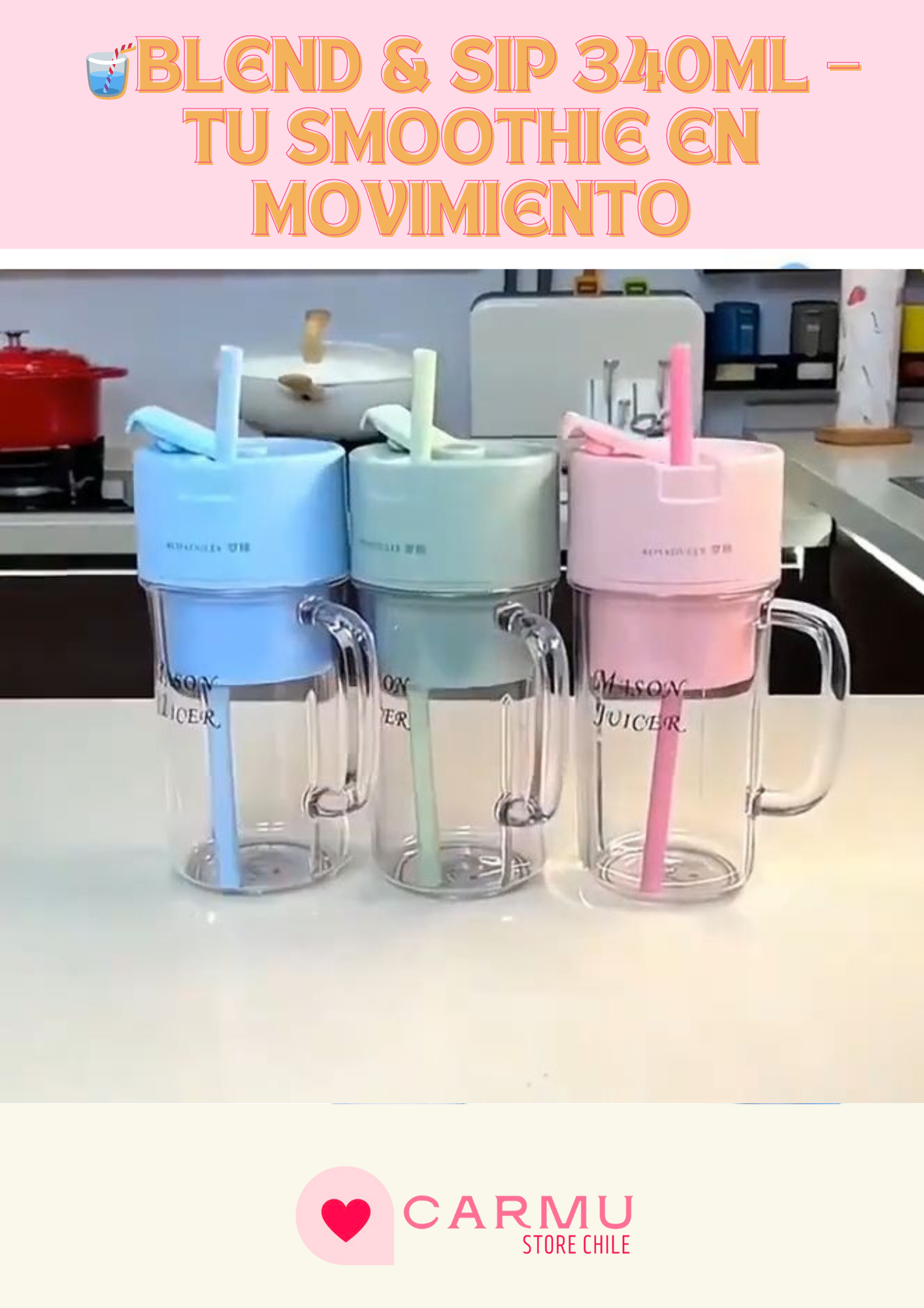 🙋🏼‍♀️ BLEND Y SIP 340 ML - TU SMOOTHIE EN MOVIMIENTO
